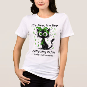 Mental Health Awareness Its Fine Im Fine Everythin Tri-Blend Shirt