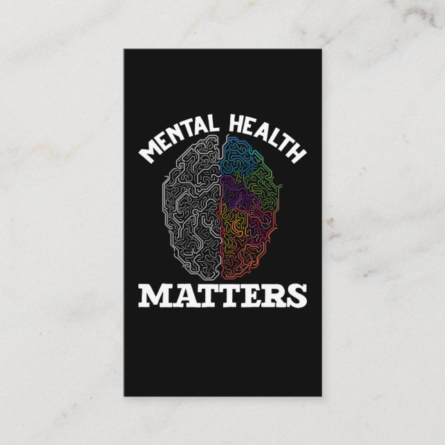 Mental Health Awareness Kids Colourful Brain Business Card (Front)