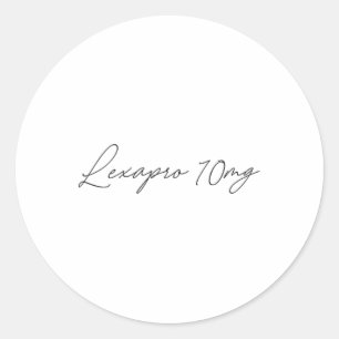Mental Health Awareness - lexapro 10mg' - Cursive Classic Round Sticker