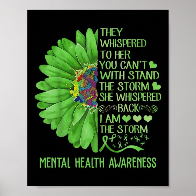 Mental Health Awareness Matters Sunflower I Am The Poster (Front)
