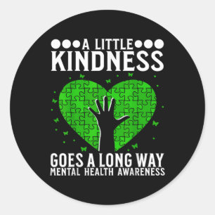 Mental Health Awareness Men Women Kids Mental Heal Classic Round Sticker