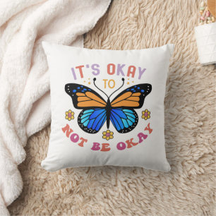 Mental Health Awareness Monarch Butterfly Cushion