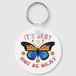 Mental Health Awareness Monarch Butterfly Key Ring