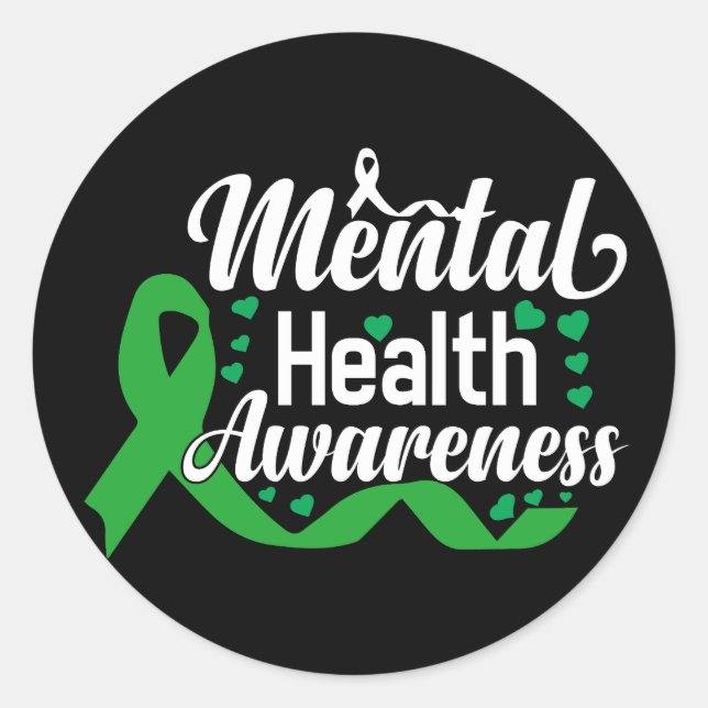 Mental Health Awareness Month Classic Round Sticker (Front)