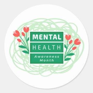 Mental Health Awareness Month Classic Round Sticker
