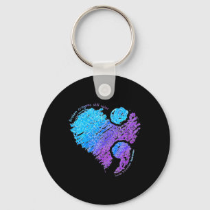 Mental Health Awareness Month Crayon Heart Key Ring