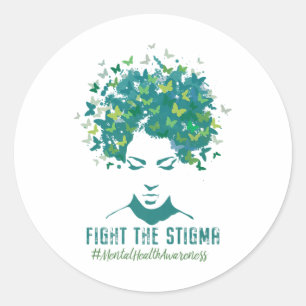 Mental Health Awareness Month Fight The Stigma Pos Classic Round Sticker