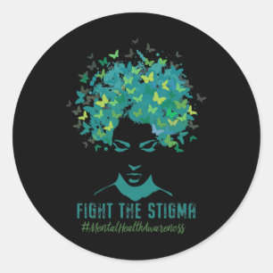 Mental Health Awareness Month Fight The Stigma Pos Classic Round Sticker