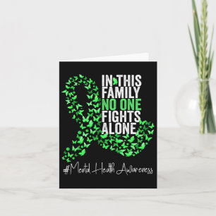 Mental Health Awareness Month Green Ribbon Butterf Card