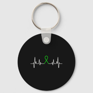 Mental Health Awareness Month Green Ribbon Heartbe Key Ring