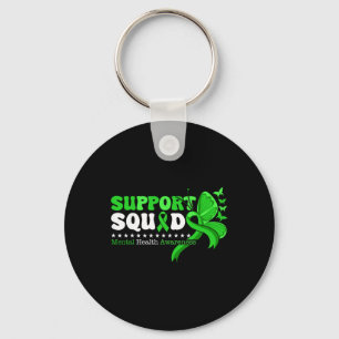 Mental Health Awareness Month Green Ribbon Support Key Ring