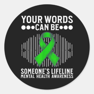 Mental Health Awareness Month Items Mental Health Classic Round Sticker