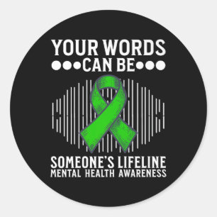 Mental Health Awareness Month Items Mental Health Classic Round Sticker
