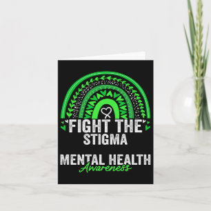 Mental Health Awareness Month Leopard Rainbow Gree Card