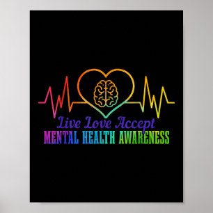 Mental Health Awareness Month Live Love Accept Hea Poster