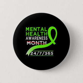 Mental Health Awareness Month Of May Fight The Sti 6 Cm Round Badge