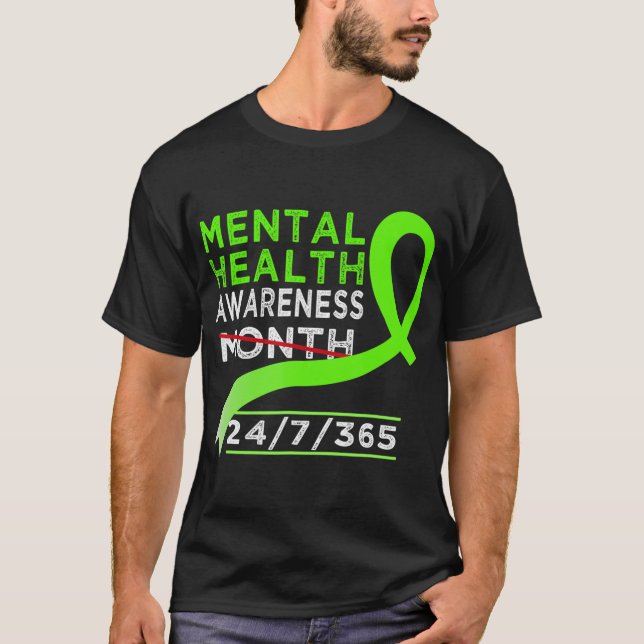 Mental Health Awareness Month Of May Fight The Sti T-Shirt (Front)