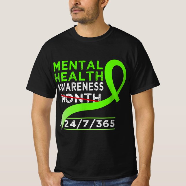 Mental Health Awareness Month Of May Fight The Sti T-Shirt (Front)
