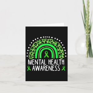 Mental Health Awareness Month Rainbow Leopard Boho Card