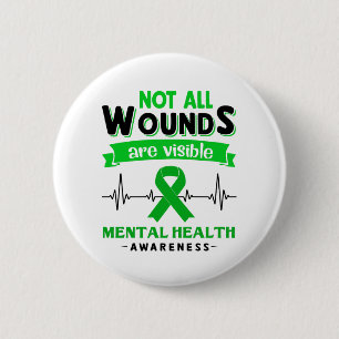 Mental Health Awareness Month Ribbon Gifts 6 Cm Round Badge