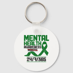 Mental Health Awareness Month S Green Ribbon Key Ring
