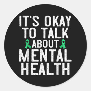 Mental Health Awareness Month Shirt Suicide Awaren Classic Round Sticker