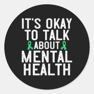 Mental Health Awareness Month Suicide Awareness Gr Classic Round Sticker