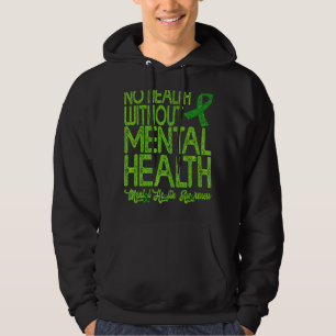 Mental Health Awareness Month Support Green Ribbon Hoodie