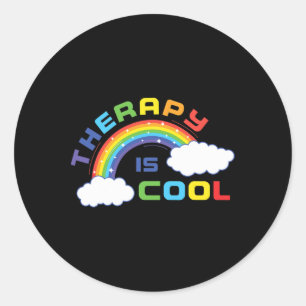 Mental Health Awareness Month Therapy Is Cool Posi Classic Round Sticker