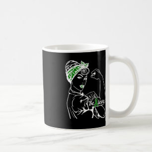 Mental Health Awareness Month Woman Green Ribbon B Coffee Mug