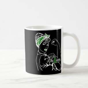 Mental Health Awareness Month Woman Green Ribbon B Coffee Mug