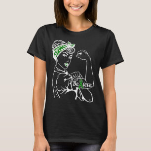 Mental Health Awareness Month Woman Green Ribbon B T-Shirt