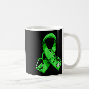 Mental Health Awareness Nurse Stethoscope Green Ri Coffee Mug