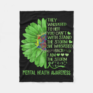 Mental Health Awareness Problems Sunflower I Am Th Fleece Blanket