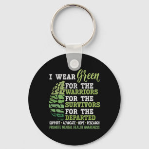Mental Health Awareness Problems Support I Wear Gr Key Ring