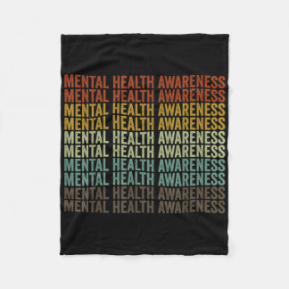 Mental Health Awareness Retro  Fleece Blanket