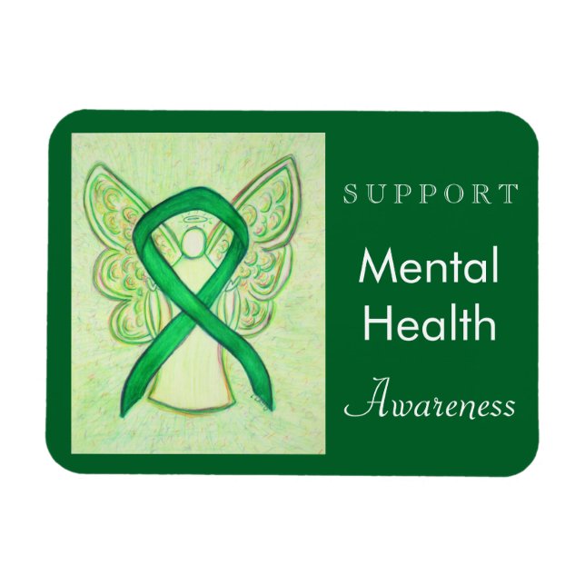 Mental Health Awareness Ribbon Angel Custom Magnet (Horizontal)