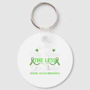 Mental Health Awareness Ribbon Design Psychiatric Key Ring
