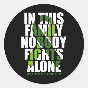 Mental Health Awareness Ribbon Family You Problem Classic Round Sticker
