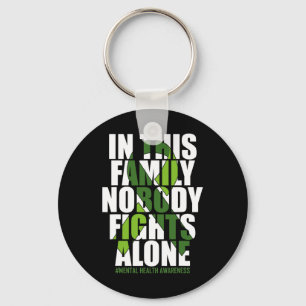 Mental Health Awareness Ribbon Family You Problem Key Ring