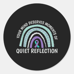 Mental Health Awareness Ribbon Rainbow Prevent Classic Round Sticker