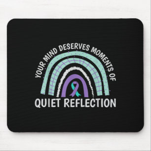 Mental Health Awareness Ribbon Rainbow Prevent Mouse Pad