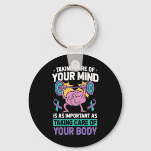 Mental Health Awareness Ribbon Suicide Prevent _2 Key Ring