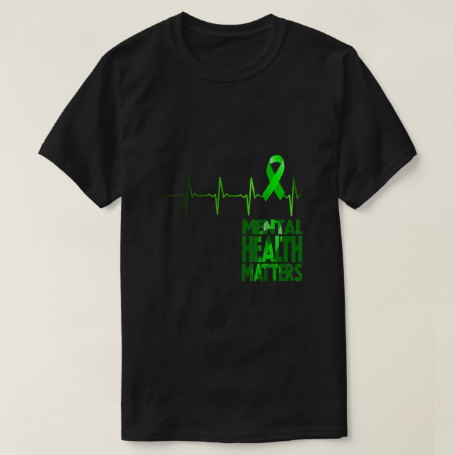 Mental Health Awareness Ribbon T-Shirt (Design Front)