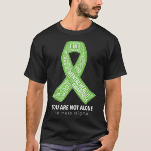 Mental Health Awareness Ribbon Word Cloud Graphic  T-Shirt