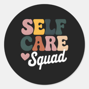 Mental Health Awareness Self Care Squad Support Th Classic Round Sticker