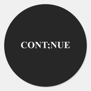 Mental Health Awareness Semicolon Continue Cont;nu Classic Round Sticker