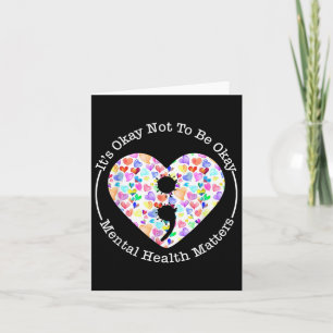 Mental Health Awareness Semicolon Heart Suicide Pr Card