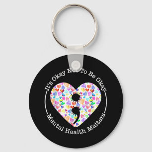 Mental Health Awareness Semicolon Heart Suicide Pr Key Ring