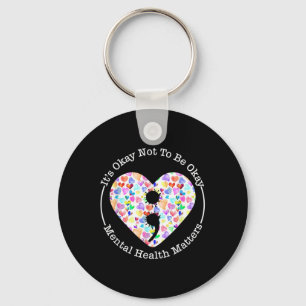 Mental Health Awareness Semicolon Heart Suicide Pr Key Ring